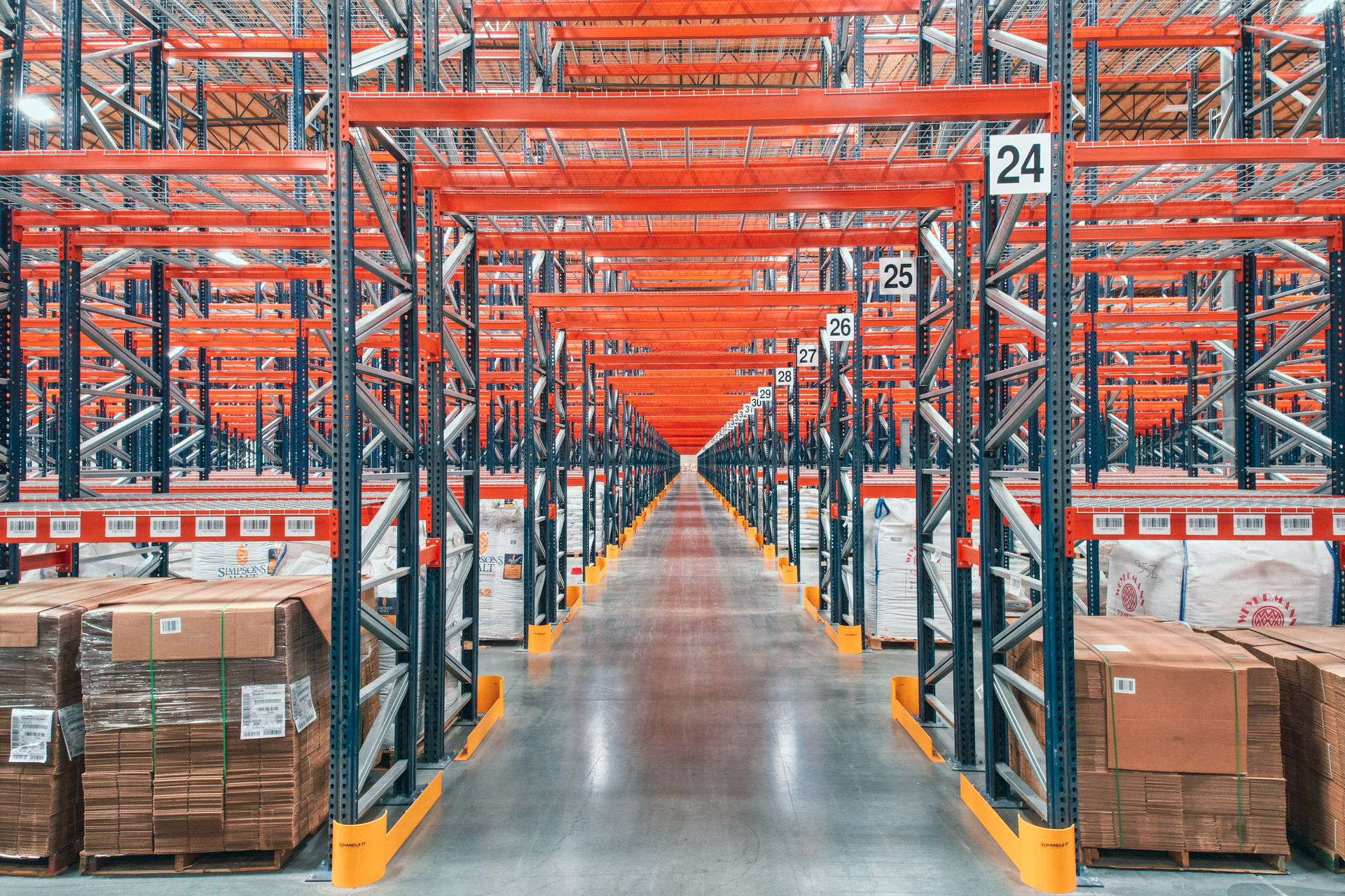 Industrial pallet racking installation in Commerce warehouse
